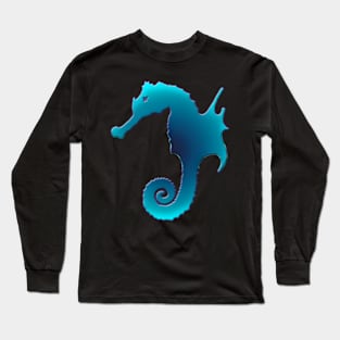 Aquamarine Seahorse Long Sleeve T-Shirt